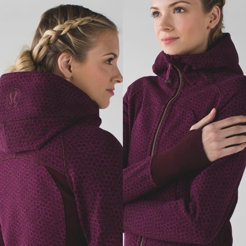 lululemon athletica Burgundy Speckled Zip Hoodie